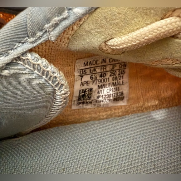 Yeezy x Adidas Boost 350 Tan & Blue Linen Fabric Sneakers Shoes sz 7 - Picture 4 of 11